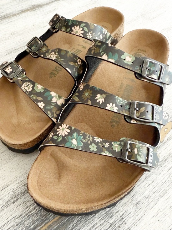 Birkenstock Shoes - Birkenstock Florida Fresh Vegan Floral Triple-Strap Sandals size L7M5